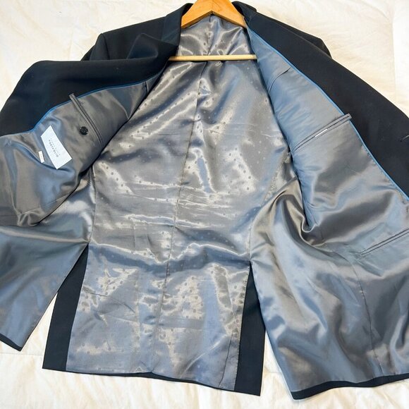 Perry Ellis Portfolio Slim Fit Black Wool Blend Blazer Suit Jacket Men’s 42R - Picture 8 of 8